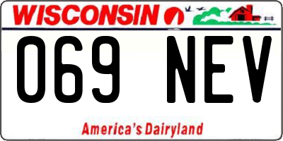 WI license plate 069NEV