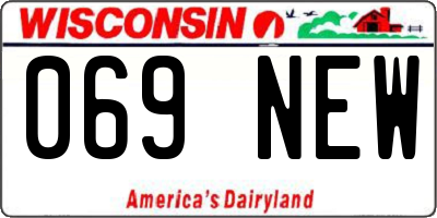 WI license plate 069NEW