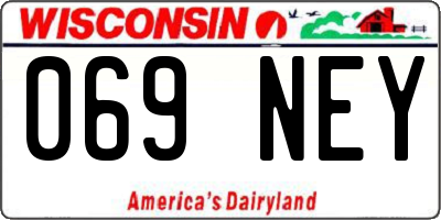 WI license plate 069NEY