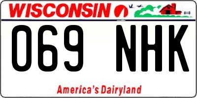 WI license plate 069NHK