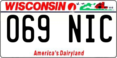 WI license plate 069NIC