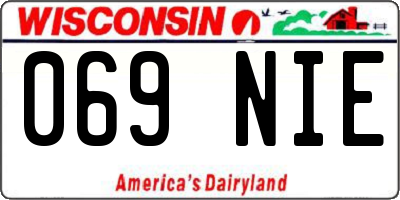 WI license plate 069NIE