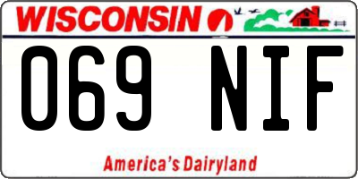 WI license plate 069NIF