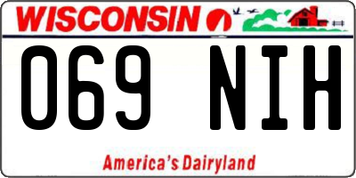 WI license plate 069NIH