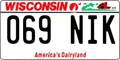 WI license plate 069NIK