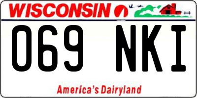 WI license plate 069NKI