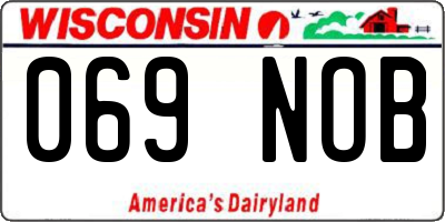 WI license plate 069NOB