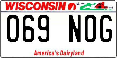 WI license plate 069NOG