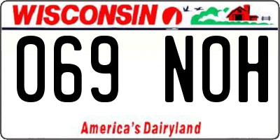 WI license plate 069NOH