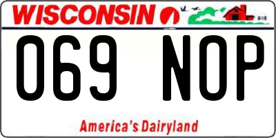 WI license plate 069NOP