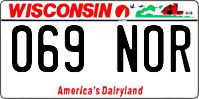 WI license plate 069NOR