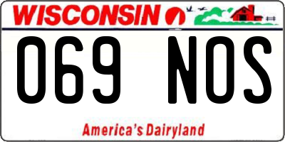WI license plate 069NOS