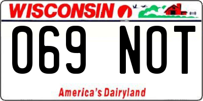 WI license plate 069NOT