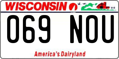 WI license plate 069NOU