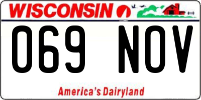 WI license plate 069NOV