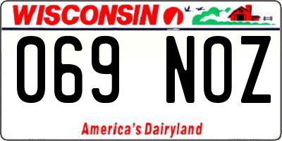 WI license plate 069NOZ