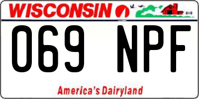 WI license plate 069NPF