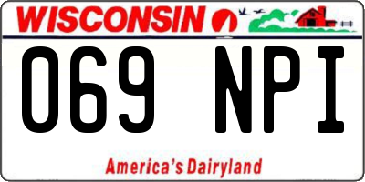 WI license plate 069NPI