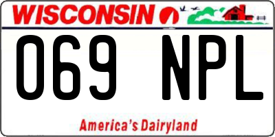 WI license plate 069NPL