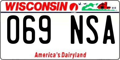 WI license plate 069NSA