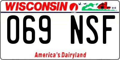 WI license plate 069NSF