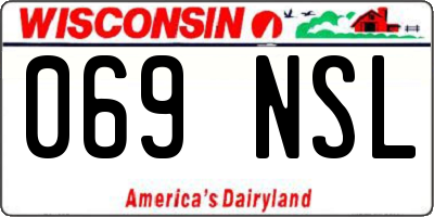 WI license plate 069NSL