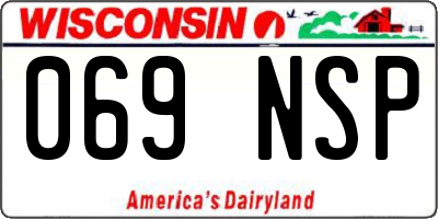 WI license plate 069NSP