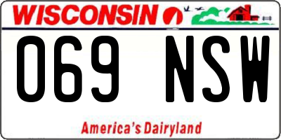 WI license plate 069NSW