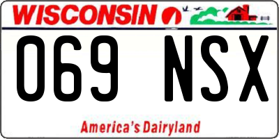 WI license plate 069NSX