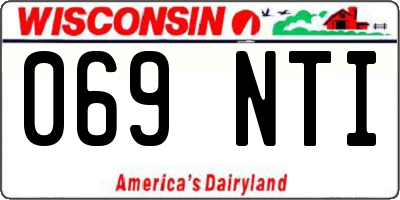 WI license plate 069NTI