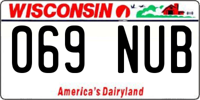WI license plate 069NUB