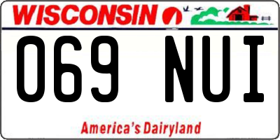 WI license plate 069NUI