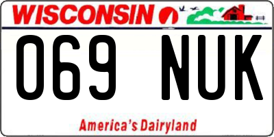 WI license plate 069NUK