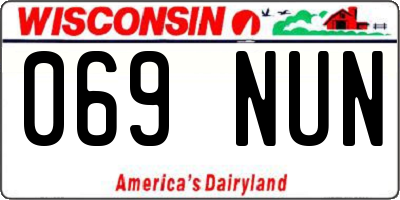 WI license plate 069NUN
