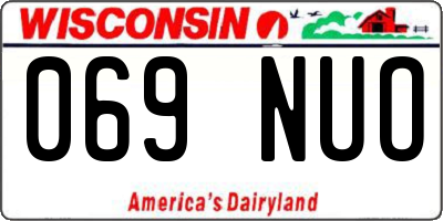 WI license plate 069NUO