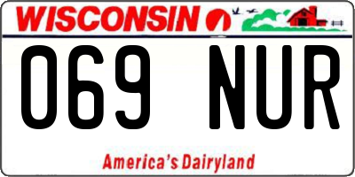 WI license plate 069NUR