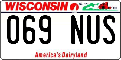 WI license plate 069NUS