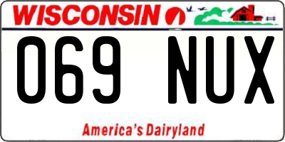 WI license plate 069NUX