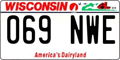 WI license plate 069NWE