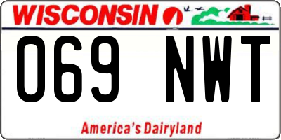 WI license plate 069NWT