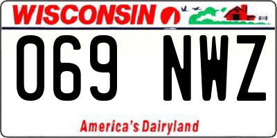 WI license plate 069NWZ