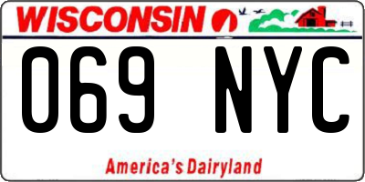 WI license plate 069NYC