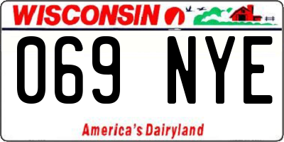 WI license plate 069NYE