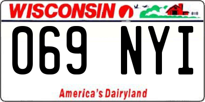WI license plate 069NYI