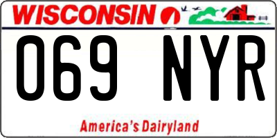 WI license plate 069NYR