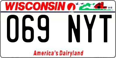 WI license plate 069NYT