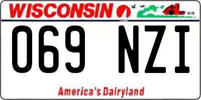 WI license plate 069NZI