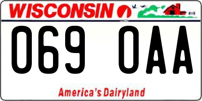 WI license plate 069OAA