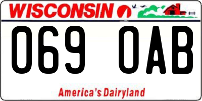 WI license plate 069OAB