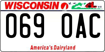 WI license plate 069OAC
